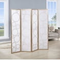 thumbnail image 3 of Roundhill Furniture Arvada 4-Panel Wood Room Divider w/Circle Pattern in Gold, 3 of 5