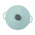 thumbnail image 3 of Tapa de silicona resistente al calor con ventosa y asa, tapa de silicona autosellante para ollas. Azul 20cm, 3 of 9