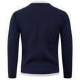 thumbnail image 3 of qelini Mens Crewneck Sweaters Pullover Stretchy Knitted Sweaters Solid Long Sleeve Tops Dressy Fall Blouses, 3 of 5