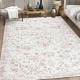 thumbnail image 4 of Haperlare 10x13 Vintage Floral Area Rug Oriental Rug, Soft Washable Rug Non Slip Low Pile Thin Rug Carpet for Living Room Bedroom Home Decor, Pink, 4 of 8