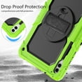 thumbnail image 6 of Dteck for Samsung Galaxy Tab S9 Plus 12.4 Inch 2023 Tablet,Full Body Shockproof Heavy Duty Protective Case with Screen Protector,Rotating Stand/Handle/Shoulder Strap,Green, 6 of 7