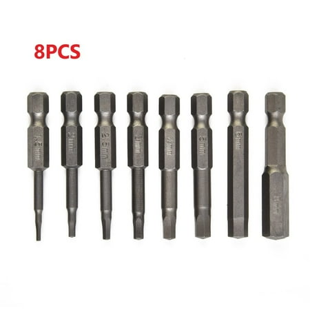 

8Pcs H1.5-H8 50mm 1/4in Shank Hex Magnetic Head Screw Driver Screwdriver Bit Set