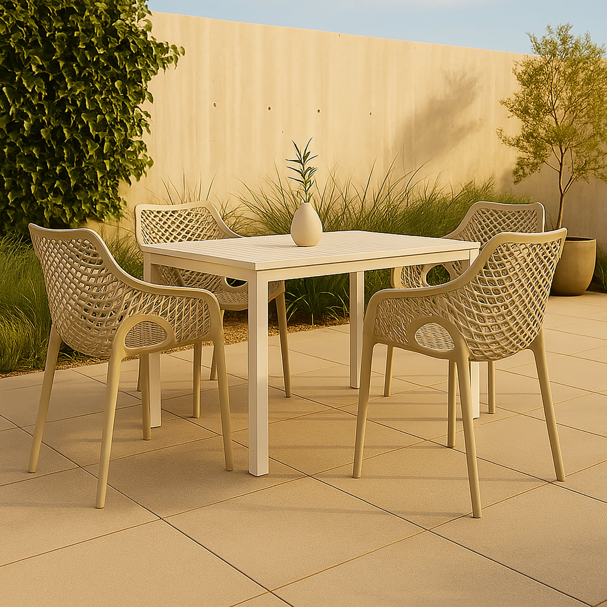 Meridian Furniture Mykonos Taupe Outdoor Patio Dining Chair (Set of 4)