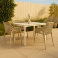 thumbnail image 3 of Meridian Furniture Mykonos Taupe Chaise de Salle à Manger d'Extérieur pour Patio (Ensemble de 4), 3 of 8