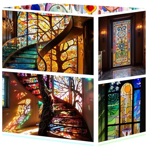 30 Sheets Transparent Stained Glass Sheets 4 x 6in, Stained Glass Supplies for Mosaic Tiles Crafts Cathedral Window Suncatchers & DIY Home Decor$$
