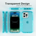 thumbnail image 5 of For iPhone 13 Pro Max Heavy Duty Shockproof Protection Phone Cases, Anti-Drop, Triple Layer Transparent Protective Back Cover Case, Crystal Blue, 5 of 8