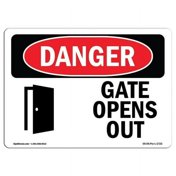 SignMission  10 x 14 in. OSHA Danger Sign - Gate Opens Out