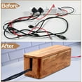 thumbnail image 4 of Luxe Designs Large Cable Management Box - Acacia Wood Cable Organizer Box and Power Strip Box for Electrical Cord Management - Desk Cord Hider - Wire Storage and Organization for Cords, 4 of 8