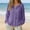 Purple, variant on Fengqque Women Long Sleeve Blouse Elastic Cuff Button Down Semi Sheer Loose Fit Vacation Commuter Shirt Yellow XL