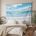thumbnail image 3 of Ocean Beach Tapestry for Bedroom Wall Hanging Tapestry, Natural Blue Sea Waves Sky Cloudy Scenery Ceiling Backdrop Tapestries Poster Blanket Wall Decor for Teens Room Living Room Dorm 39" x 59", 3 of 8