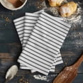 thumbnail image 6 of Black Striped Kitchen Towels Set of 3, Water Absorbent Dish Towel, Black White Stripes Farmhouse Decorative Hand Towels - Quick Drying Cloth for Cooking Baking, 18x28 Inch, 6 of 8
