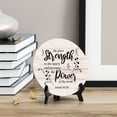 thumbnail image 3 of Round He Gives Strength To The Weary And Increases The Power Of The Weak. Isaiah 40:29 Wood Color Circle Table Sign (5x5"), 3 of 4