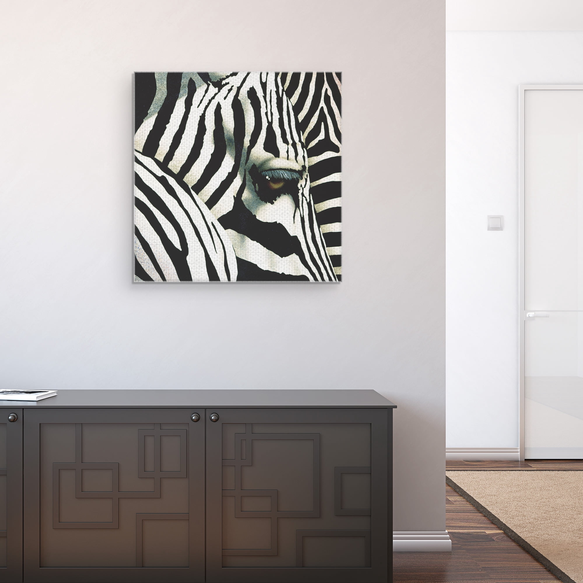 Masterpiece Art Gallery Do Zebras Dream in Color by Will Bullas Canvas Art Print 24" x 24"