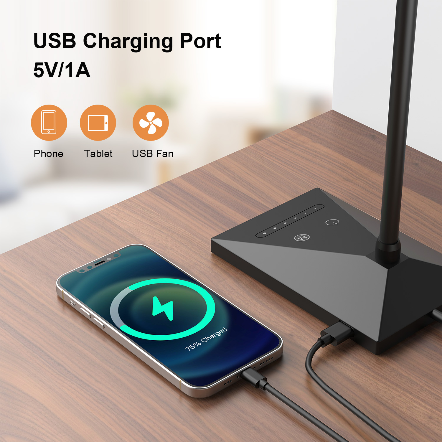 Kootion 12W LED Desk Lamp with USB Charging photo 5