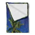 thumbnail image 2 of Ocean Soft Flannel Fleece Throw Blanket, Maldives Bay Paradise Resort Summer in Pacific Holiday Destinations, Cozy Plush for Indoor and Outdoor Use, 50" x 60", Turquoise Navy Blue, by Ambesonne, 2 of 5