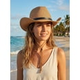 thumbnail image 6 of Gustave Straw Cowboy Hat for Women Men Wide Brim Fedora Sun Hat Shapeable Western Cowgirl Hat Summer Beach Hat with Windproof Chin Strap - Khaki, 6 of 7