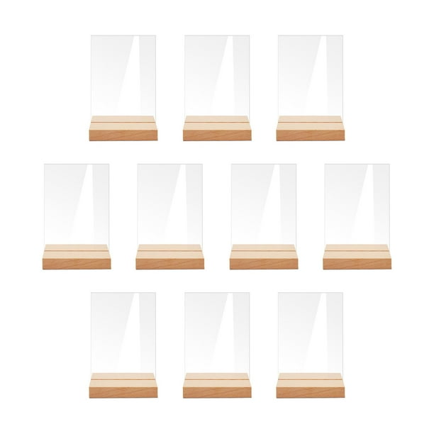 Elegante juego de tarjetas de mesa de acrílico con soporte para la disposición de asientos de la boda, 10 Rectángulo