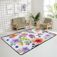 thumbnail image 4 of Crawling Indoor Carpet Play Mat Bright Watercolor Floral for Living Room Bedroom Educational Nursery Floor Mat Area Rug 63x48inch, 4 of 6