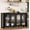 Four black doors, variant on Kicctian Sideboard Buffet Cabinet, 59" Storage Cabinet with 4 Tempered Glass Doors, Modern Sideboard Cabinet for Living Room, Dining Room, Kitchen, Black