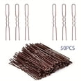 thumbnail image 2 of U-Shaped Hair Pins for Secure Bun and Updo Styling, No-Slip Metal Bobby Pins for Bridal and Daily Wear, 50 Count, 2 of 4