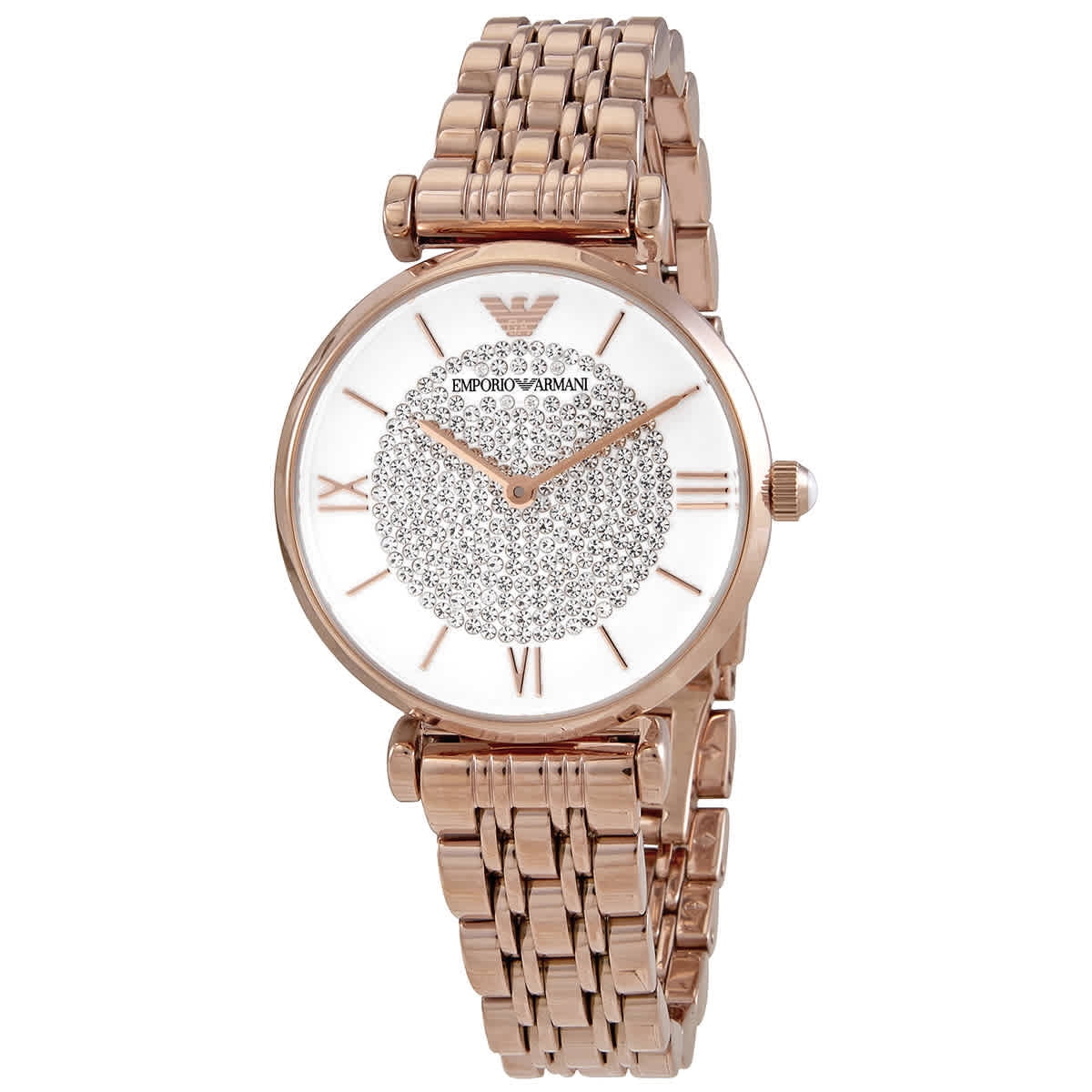 Emporio Armani Glitz Quartz Crystal Pave Dial Ladies Watch AR11244 -  