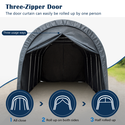 Anti-Snow 10x20 FT Carport, Commercial Grade Heavy Duty Portable Garage Canopy with Steel Frame & Vented Roof, Waterproof Outdoor Storage Shed for Vehicle, Boat, RV