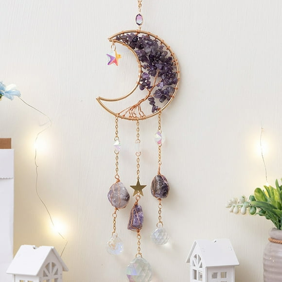 Boovnll Dreamcatcher with Natural Crystals Wall Decor Made of Natural Crystals and Metal Is Ideal for Bedrooms Living Rooms Office Decor Or As A Spiritual Gift, Home Decor, Room Decor