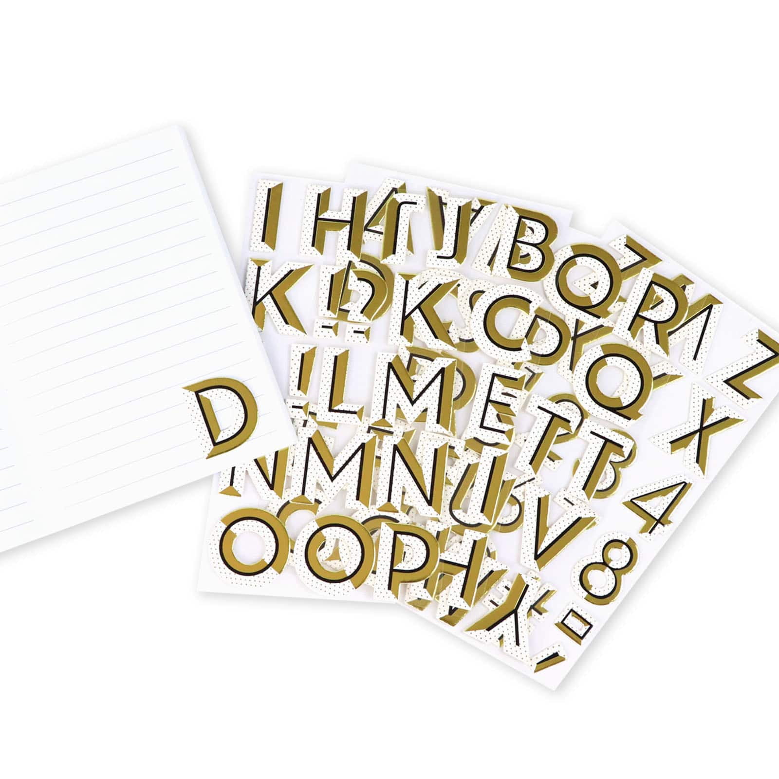 Recollections Gold Drop Shadow Alphabet Stickers, 12 Pack
