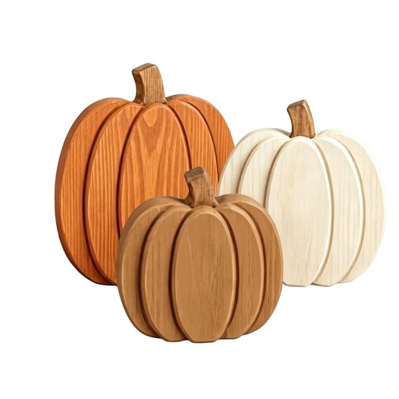 Composite Plate Fall Pumpkin Decor Set - Farmhouse Artificial Pumpkins, Thanksgiving Harvest Table Centerpiece, Tiered Tray Decor for Tabletop Bookshelf Kitchen Entryway Autumn Home Accents