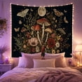 thumbnail image 2 of Nocturnal Mushrooms and Moths Under Starry Skies Dreamy Illustration for Nature Enthusiasts Botanical Fantasy Decor Halloween Gift Tapestry Wall Hanging for Bedroom and Living Room, 2 of 7