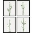 thumbnail image 3 of PixonSign Framed Southwest Saguaro Desert Cactus Wall Art, Set of 4 Nature Wilderness Succulents Plants Wall Prints, Botanical Floral Wall Décor, Modern Relax Clam Home Artwork - 12"x16" Black, 3 of 5