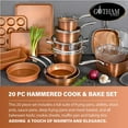 Gotham Steel 20 Piece Cookware & Bakeware Set Hammered Copper
