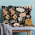 thumbnail image 4 of Spring Pillow Covers 18x18 Pack of 2 Black Watercolor Floral Throw Pillow Covers Decorations,Summer Rustic Modern Flower Pillowcase Farmhouse Decor Linen Cushion Case for Sofa Couch Outdoor, 4 of 6