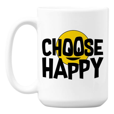 

Choose Happy Quotes feat. a Smiling Face White Ceramic Coffee & Tea Mug (15oz)