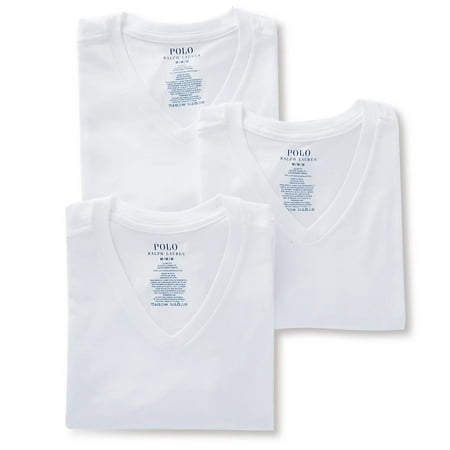 Polo Ralph Lauren Mens Slim Fit Cotton V-Neck T-Shirt 3-Pack Style-RSVNP3