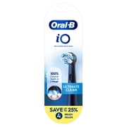 Oral-B iO Toothbrush Heads, Ultimate Clean Replacement Brush Heads, Black, 4 count