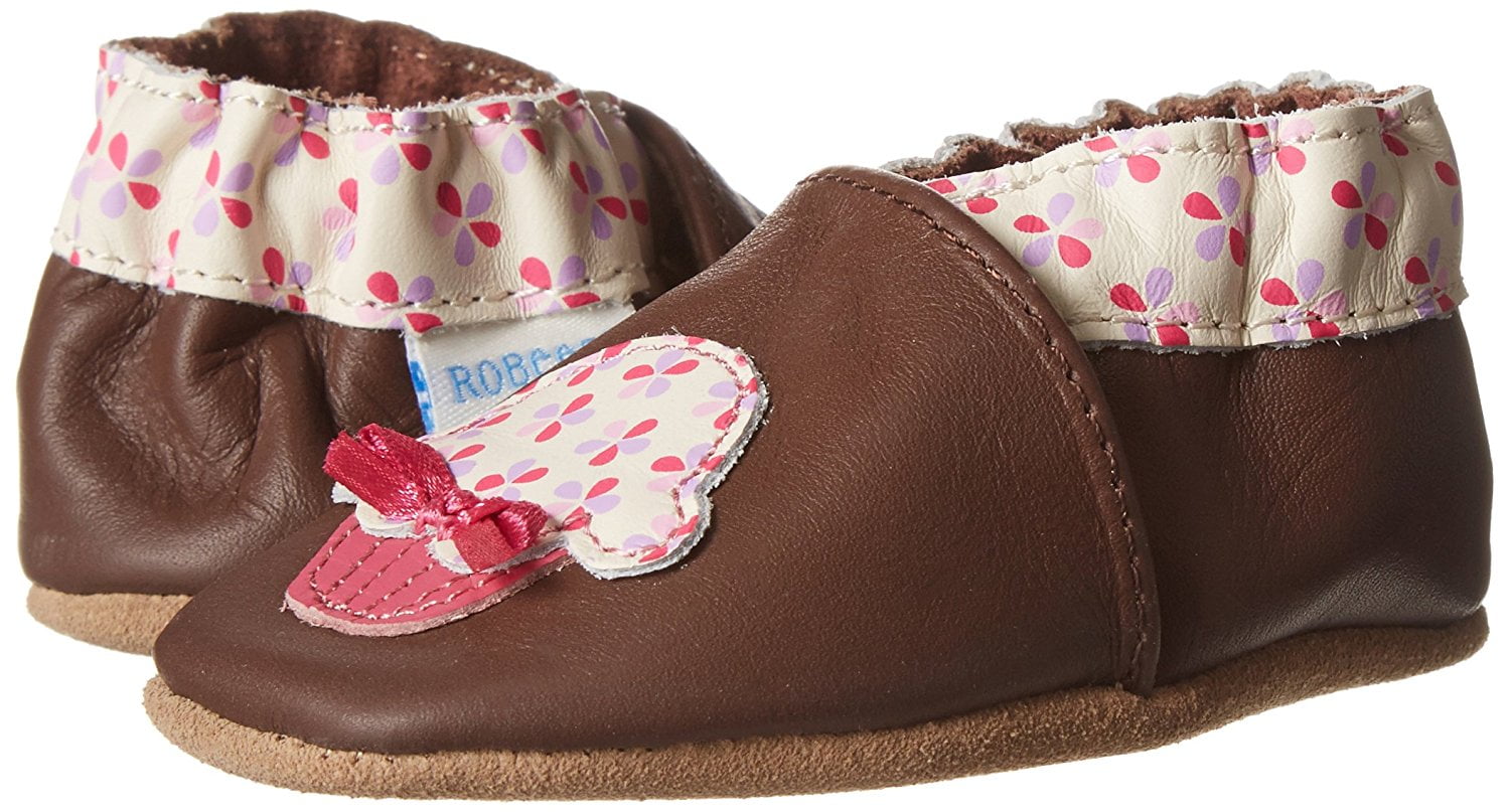 Robeez Cupcake Baby Girl's Brown Leather Walking Shoes