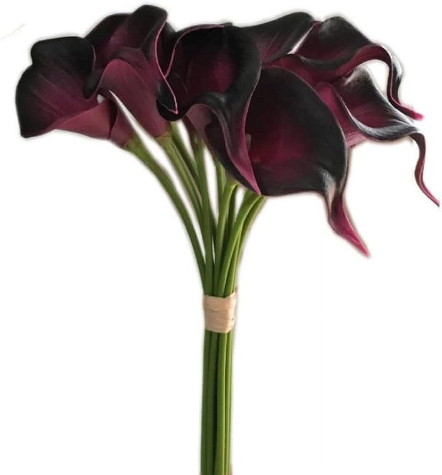 14"Artificial Calla Lily Flowers,12 Single Heads PU Flower Small Flower Bouquet Accessorie,Calla Lily Bridal Wedding Bouquet for Greenery Plants Indoor Outside Garland Home Office Decor (Purple)