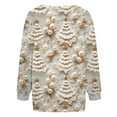 thumbnail image 4 of Womens Cardigan Sweaters Crew Neck Button Down Loose Long Sleeve Christmas Printed Jacket Casual Cozy 2025 Fall Winter Warm Trendy Womens Sweaters Beige L, 4 of 5