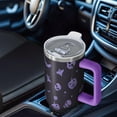 thumbnail image 6 of Purple Halloween Ghosts Skulls and Bats Tumbler with Handle and Lid,40oz Double Wall Vacuum Insulated Tumbler,Cups Gift for Women and Men, 6 of 7