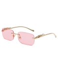 thumbnail image 4 of Gafas De Sol Rectangulares Sin Montura Retro Guepardo Decoración Transparente Océano Lente Para Hombres UV400, 4 of 4
