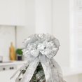 thumbnail image 4 of Christmas Tree Bow Decorations Topper Large Glitter Bow-Knot Christmas Tree Decorations Topper_Silver, 4 of 6
