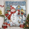 thumbnail image 3 of Snowman Christmas Shower Curtain, Xmas Tree Snowflake Winter Elk Waterproof Fabric Shower Curtains with 12 Hooks, Bathroom Curtain Set for Bathroom Accessories Decor, 36 x 72 Inches, 3 of 9