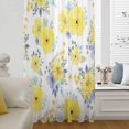 thumbnail image 5 of Yellow Watercolor Floral Sheer Curtains 84 Inches Long, Spring Flower Abstract Art Light Filering Curtains, Breathable Simi Curtain Privacy Drapes for Living Room Bedroom Lightweight Window Treatment, 5 of 9