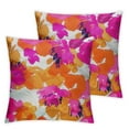 thumbnail image 2 of ARISTURING Colorful Color Bold Hot Pink Fuchsia Orange Paint Vibrant Pillow Cover Hidden Zipper Indoor Throw Pillow Case Cushion 2 pcs, 2 of 6