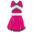 thumbnail image 2 of TiaoBug Girls Cheerleading Dance Outfits Sleeveless Striped V Neck Crop Top Pleated Skirt Sequins Set 4-14, 2 of 5