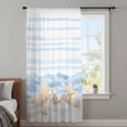 thumbnail image 3 of Nautical Coastal Sheer Curtains 54" Long, Ocean Starfish Shells Conch Waves Watercolor Light Filering Curtains, Breathable Simi Curtain Privacy Drapes for Kitchen Bathroom Small Window Treatment, 3 of 8