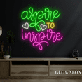 thumbnail image 2 of Glowneon Aspire To Inspire Neon Sign, Motivational Quote Led Decor, 2 of 4