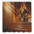 thumbnail image 3 of Ambesonne Gothic Shower Curtain, Dark Fiction Emblem, 69"Wx84"L, Orange Black, 3 of 5