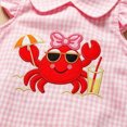 thumbnail image 4 of KPOPLK Newborn Baby Girl Golf Outfit Smocked Golf Cart Bubble Romper Ruffle Onesie Bodysuit Infant Summer Clothes Pink Size 0-3 Months, 4 of 5